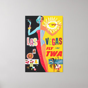 Vintage Las Vegas USA Travel Poster Kanvastryck