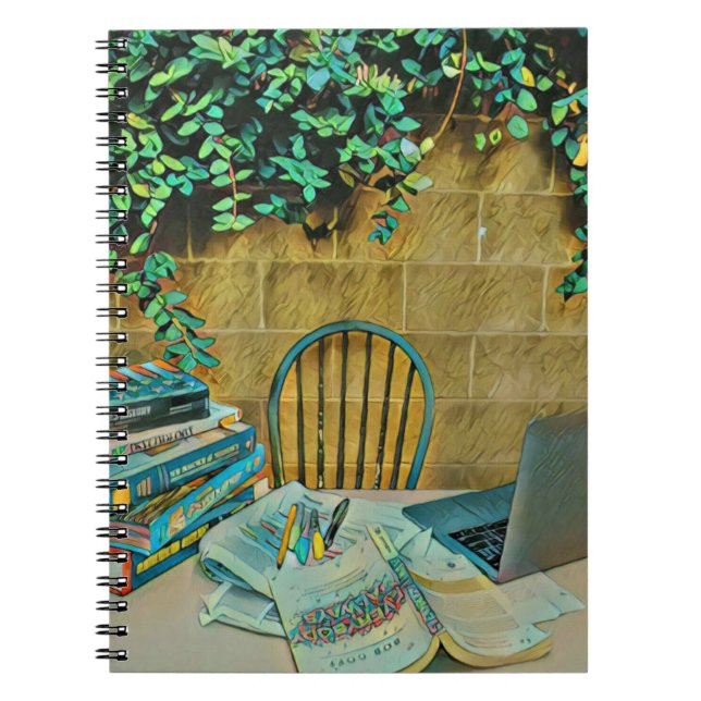 Vintage läsa teckningar anteckningsbok (Framsidan)