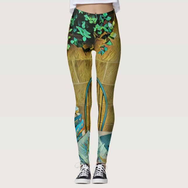 Vintage läsa teckningar leggings (Framsida)
