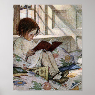 Vintage Läser flicka Poster