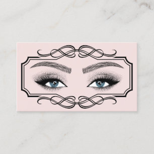 Vintage Lash Brows Beauty Salon Rosa Visitkort