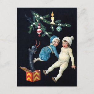 Vintage läskig Krampus-leksak Vykort
