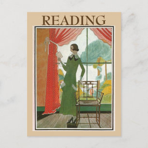 Vintage läsning, ändra text vykort