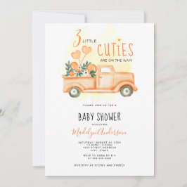 Vintage Lastbil 3 Little Cuties Triplets Baby Show Inbjudningar
