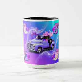 Vintage Lastbil Cowgirl Boots Weenie Hund Mugg