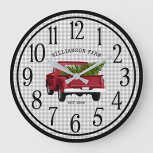 VINTAGE LASTBIL FARM RUSTIC ANPASSNINGSBAR CLOCK STOR KLOCKA
