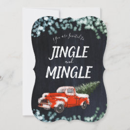 Vintage Lastbil Jingle Mingle Julfest Inbjudningar
