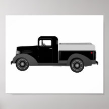 Vintage Lastbil Kids Décor Print Poster