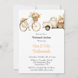 Vintage Lastbil med Pumpkins Bridesmaids Luncheon Inbjudningar
