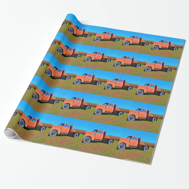 Vintage Lastbil Presentpapper (Utrullad)