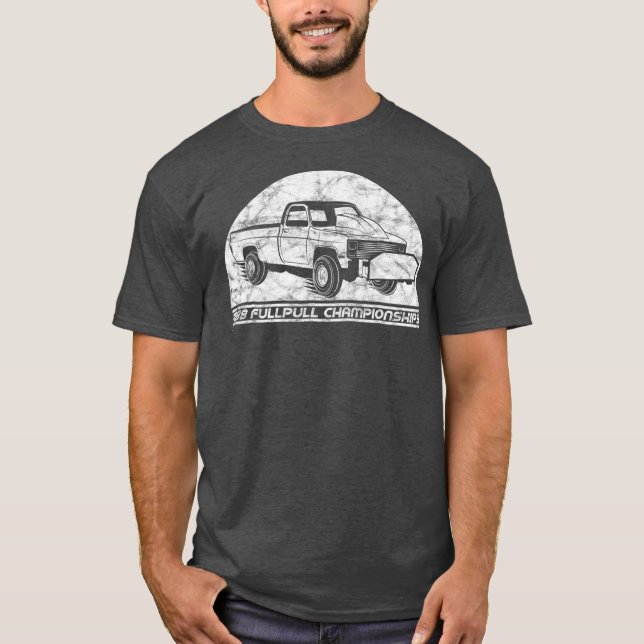 Vintage Lastbil Pulling Vintage Retro 4x4 Lastbil T Shirt (Framsida)