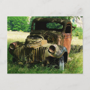 Vintage Lastbil Rusting Away Vykort