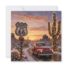 Vintage lastbils Route 66 julhälsningar