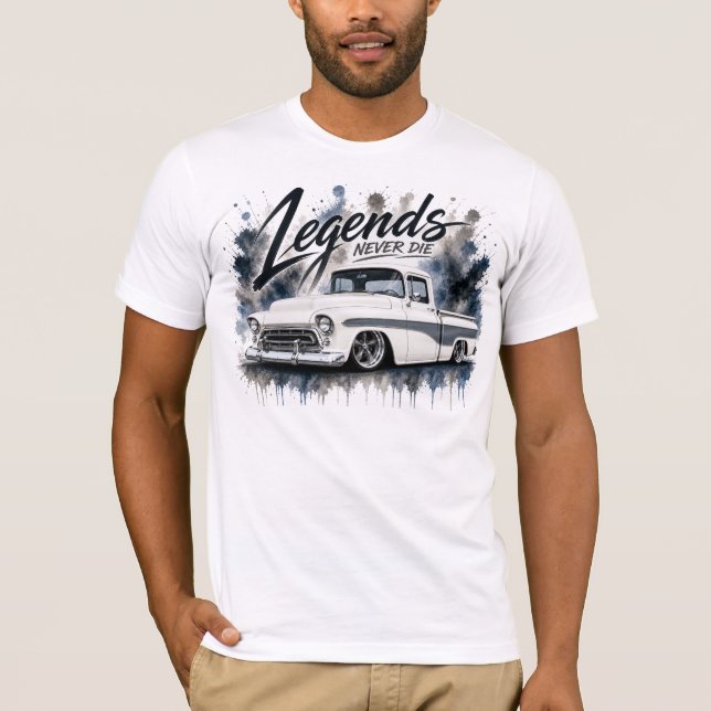 Vintage lastbils vattenfärg T-Shirt (Framsida)