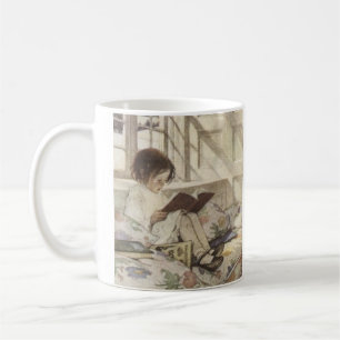 Vintage läste en bok kaffemugg