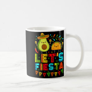 Vintage låt oss fiesta avocado och tacos cinco de kaffemugg