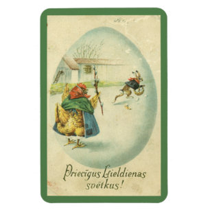 Vintage Latanska Påsk Magnet