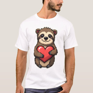 Vintage Lathjärta Retro Kärlek Djur Konst 2 T Shirt