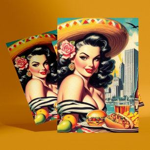 Vintage Latina-målning Vykort