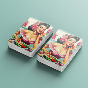 Vintage Latina Pin-Up-målning Casinokort