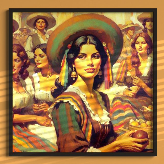 Vintage Latina Woman Painting Poster (Skapare uppladdad)