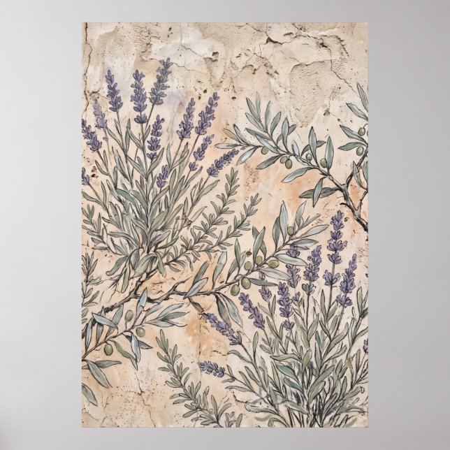Vintage Lavendel Botanisk Affisch (Framsidan)