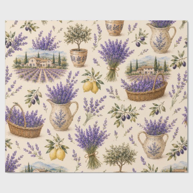 vintage lavendel inslagspapper  presentpapper (Platt)