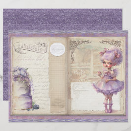 Vintage Lavendel Pappersark för Journal