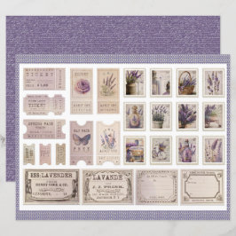 Vintage lavendelpapper för journal