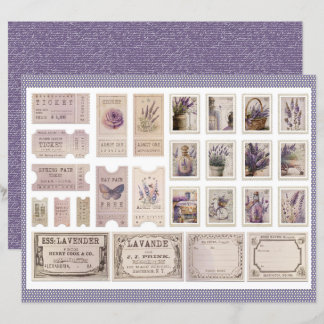 Vintage lavendelpapper för journal