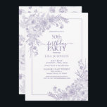 Vintage Lavender Blommigt Line Art 50:e födelsedag Inbjudningar<br><div class="desc">Fira en milstolpe i stil med vår Vintage Lavender Blommigt Line Art 50:e födelsedagsinbjudan. Den här inbjudan anger tonen för din speciella dag, från handskriven kalligrafi till vintagens hörnarrangemang i lavender för elegant. Med det matchande blommönstret på baksidan av varje kort är alla säkra på att detta är en händelse...</div>