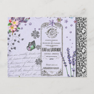 Vintage Lavender Collage Vykort