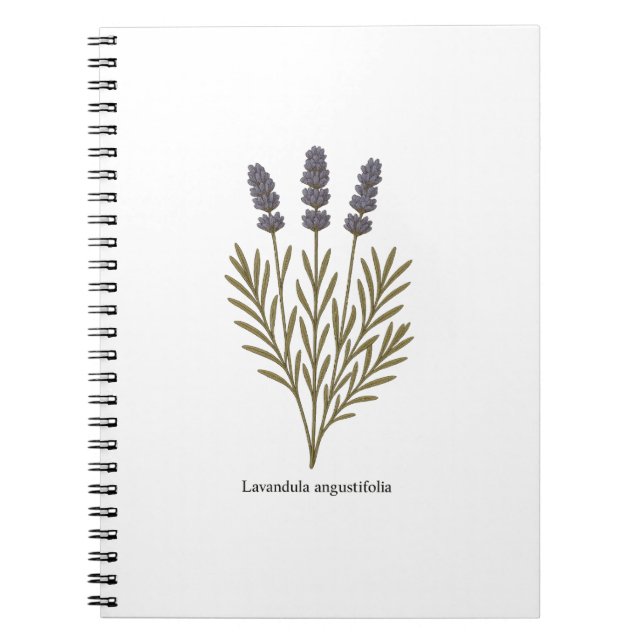Vintage Lavender Flower Illustration Anteckningsbok (Framsidan)