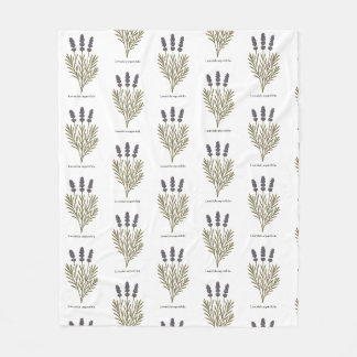 Vintage Lavender Flower Illustration Fleecefilt