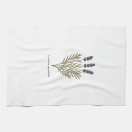 Vintage Lavender Flower Illustration Kökshandduk