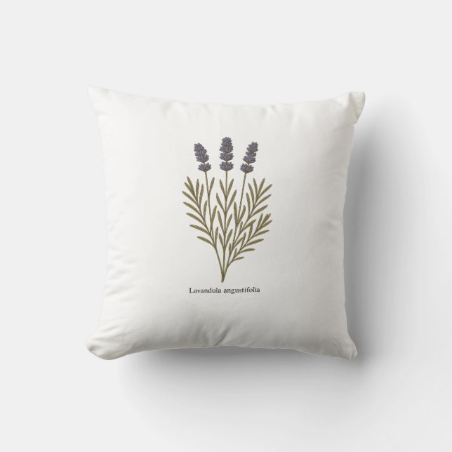 Vintage Lavender Flower Illustration Kudde (Framsida)