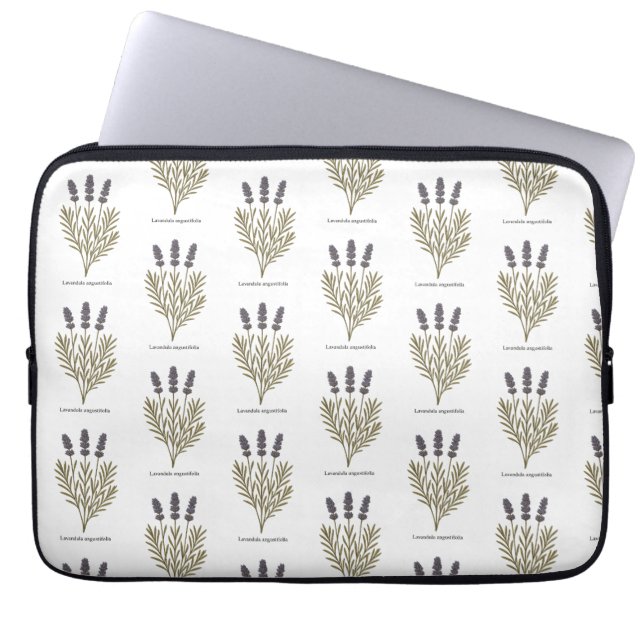 Vintage Lavender Flower Illustration Laptop Fodral (Framsidan)