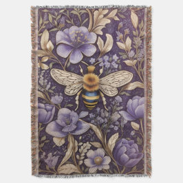 Vintage Lavender Flowers Humla Lila Natature Filt