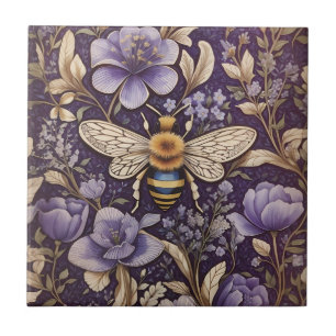 Vintage Lavender Flowers Humla Lila Natature Kakelplatta
