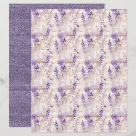 Vintage Lavender Journal Paper Sheet