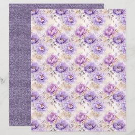 Vintage Lavender Journal Paper Sheet