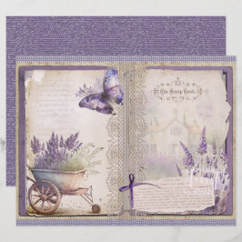 Vintage Lavender Journal Paper Sheet