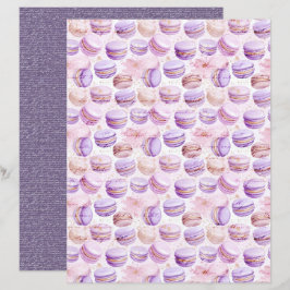 Vintage Lavender Macaron Journal Paper Sheet