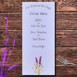 Vintage lavender - menykort meny