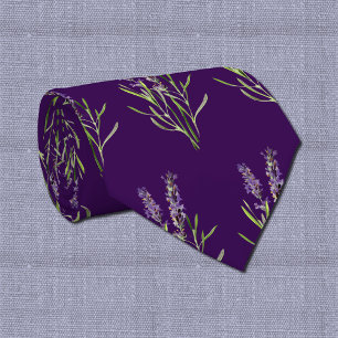 Vintage Lavender mönster- in mörk lila Slips