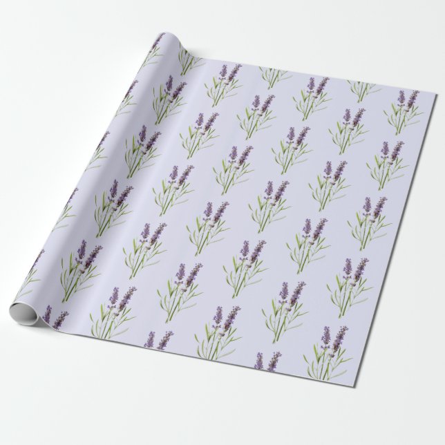 Vintage Lavender mönster Presentpapper (Utrullad)