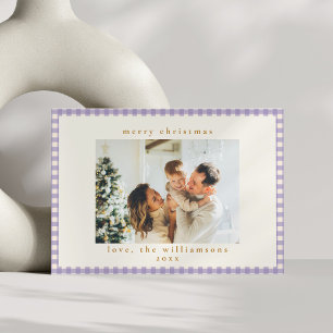 Vintage Lavender Pput Anpassningsbar Photo jul Julkort