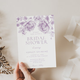 Vintage Lavender Ro Elegant Möhippa Inbjudningar