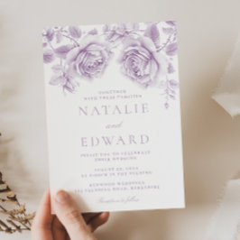 Vintage Lavender Ro Wonderful Bröllop Inbjudningar