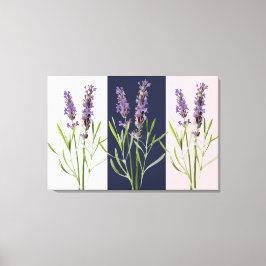 Vintage lavender triptych canvastryck